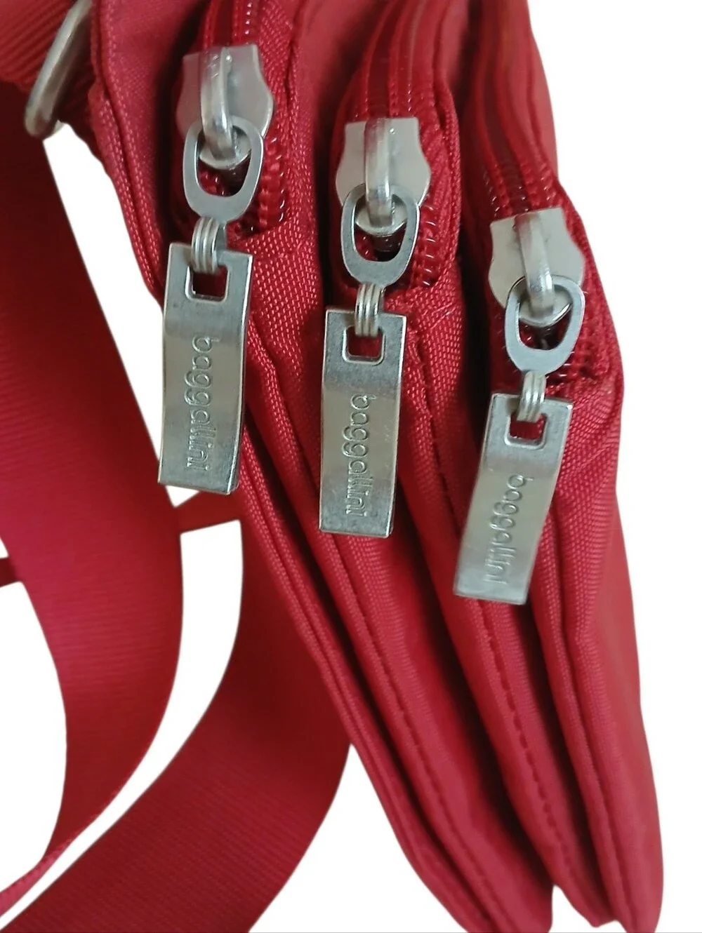 NEW Baggalini Venture Crossbody Nylon Travel Red Foldover Organizer Rugged